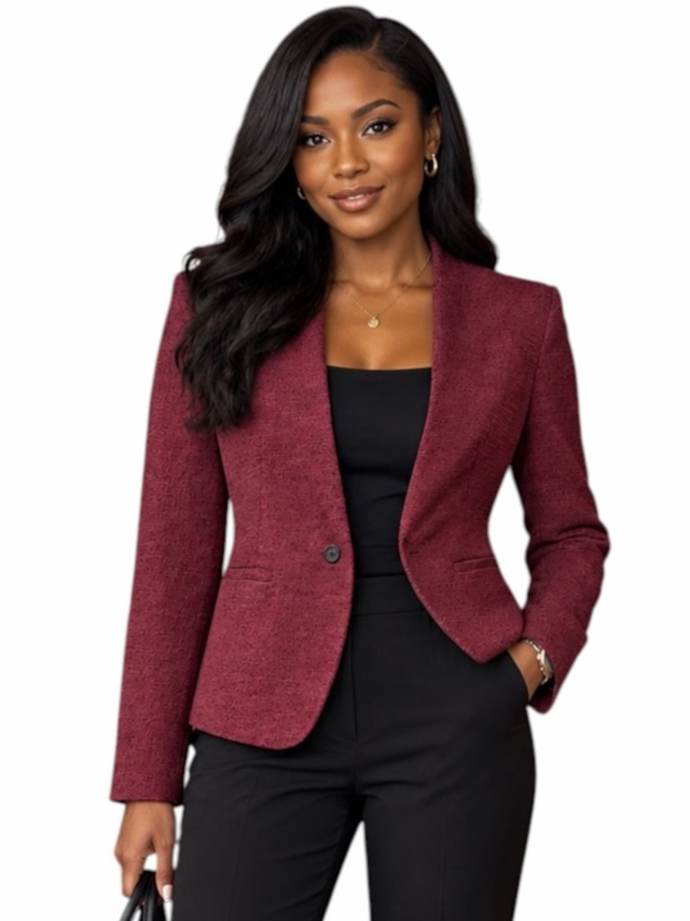 LOFT Ann Taylor 6 Structured Single Button Tailored Silhouette Blazer Office